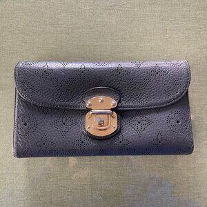 Louis Vuitton Mahina Perforated Black Wallet – Leather, Gold S-Lock, Preowned